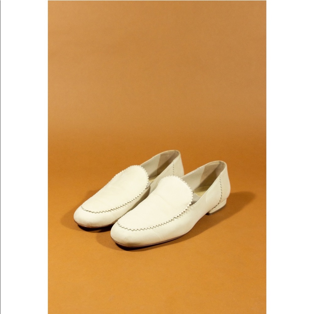 Vintage Giorgio Armani white leather loafers